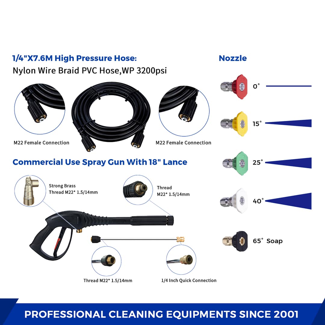 3200PSI 2.6GPM R1022A-LB-WH HONDA Engine Pressure Washer - Image 6