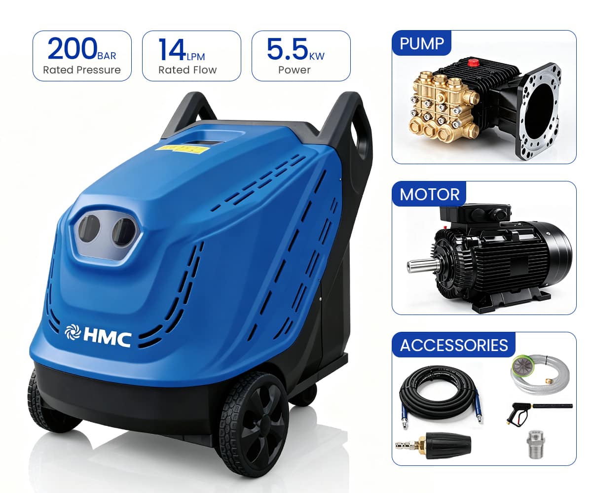 2900PSI 3.7GPM HB1420TD-ZL-W3 200bar Diesel Pressure Washer