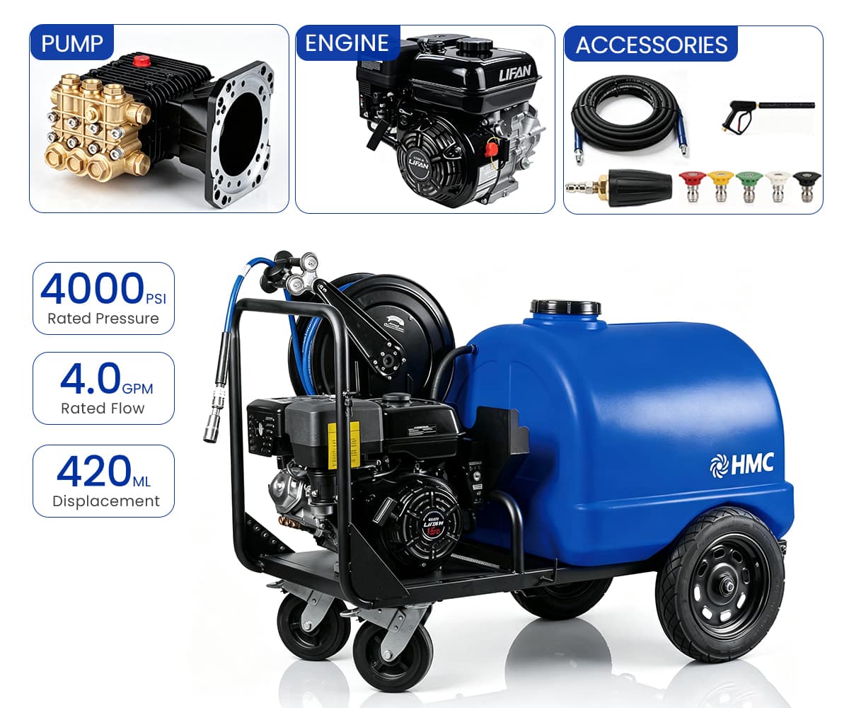4000PSI 4.0GPM MR1528TE-TBT-WR Pressure Washer