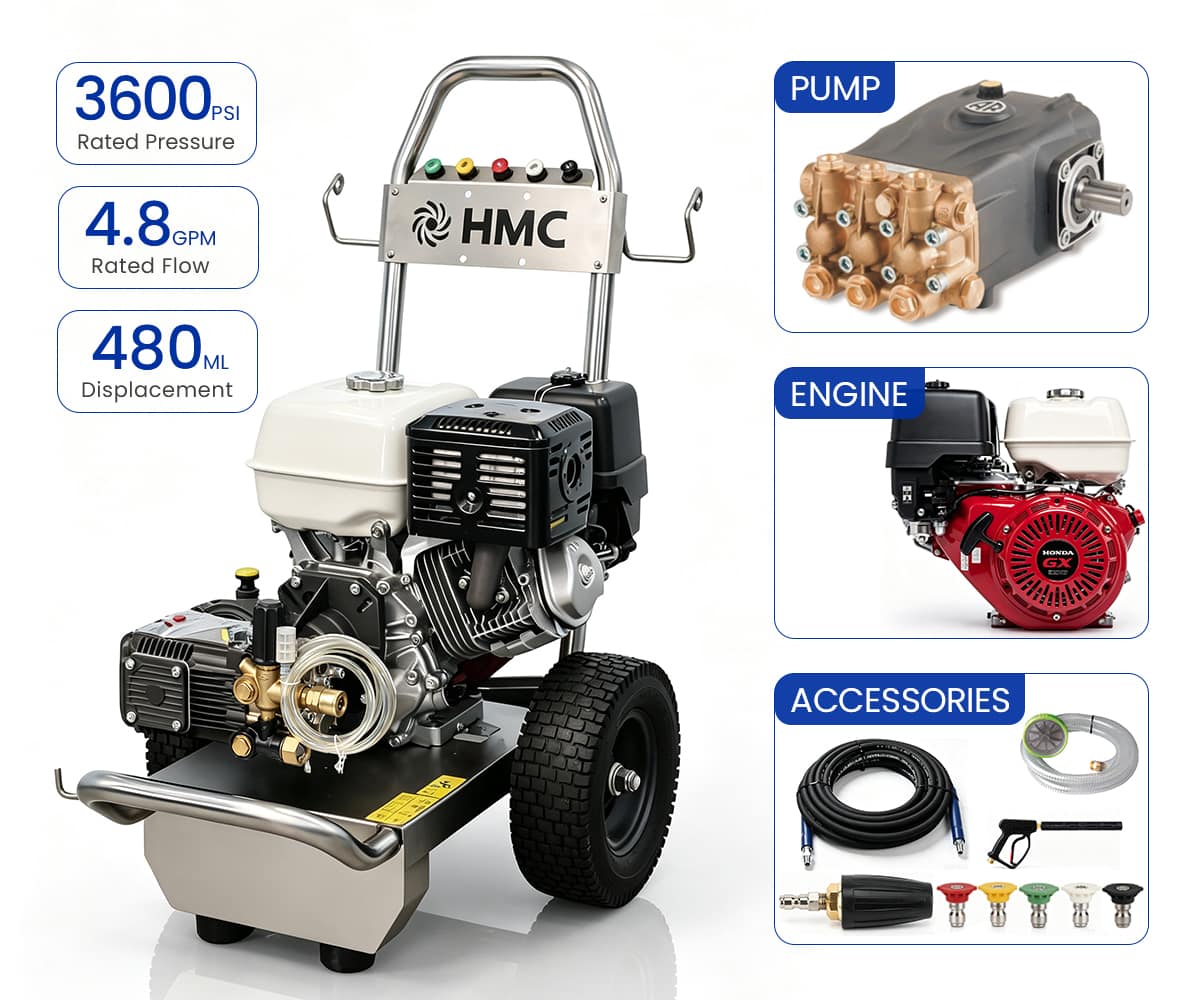 3600PSI 4.8GPM P1824T-HS-AGR RATO Engine Pressuer Washer