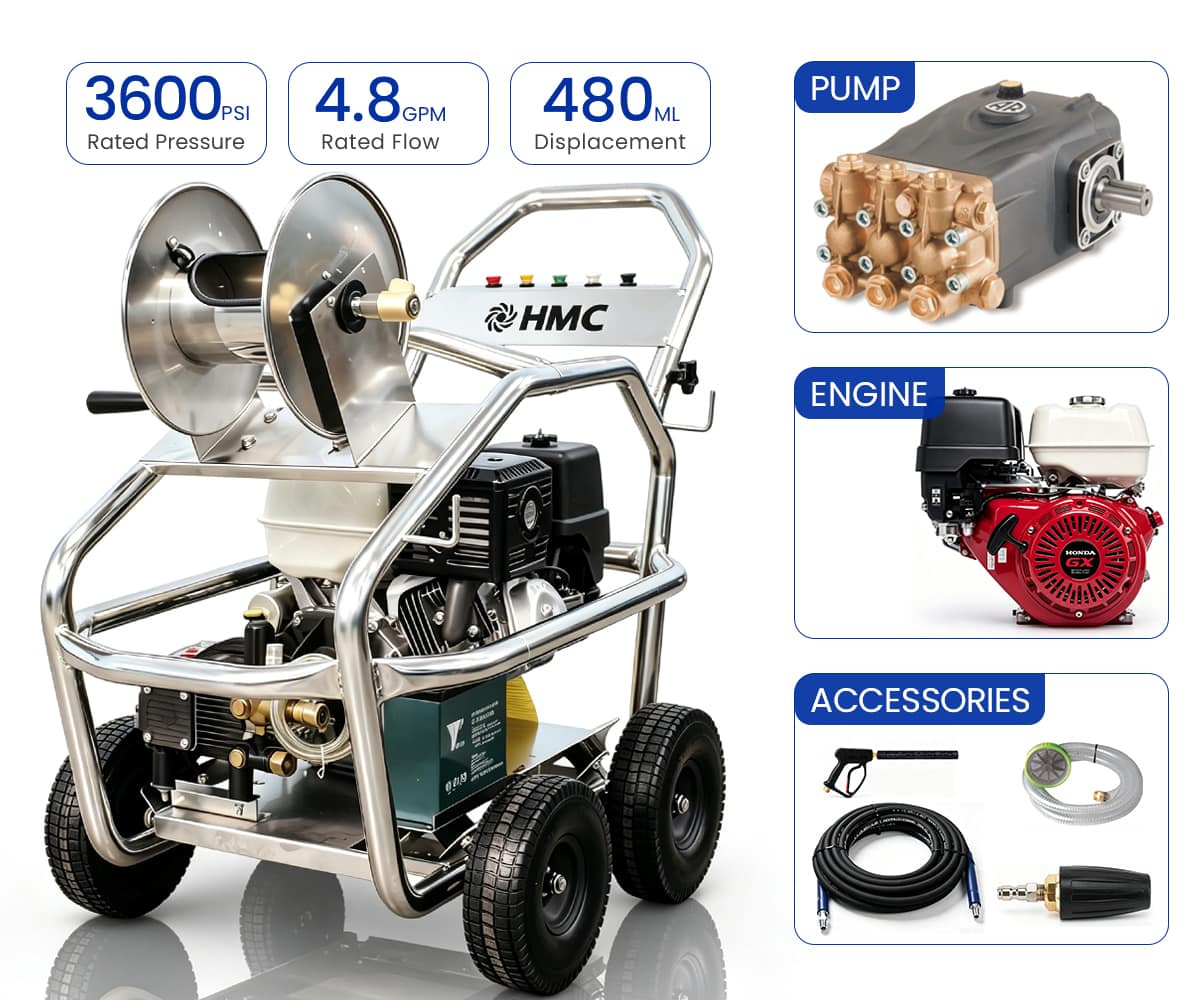 3600PSI 4.8GPM P1824TE-IS-AGR RATO Engine Pressuer Washer