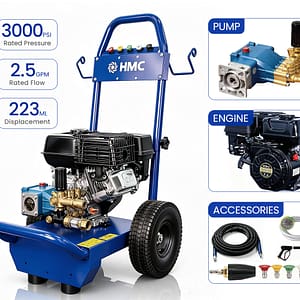 3000PSI 2,5GPM R1021T-HL-WR RATO Engine Pressure Washer