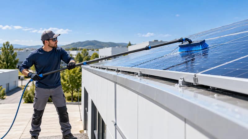 Telescopic Pole & Solar Panel Brush